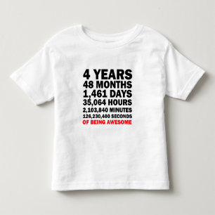 Camiseta De Bebé Cuatro Años De Ser Increíble