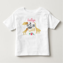 Camiseta De Bebé Cuatro Chicas de dinosaurios salvajes de la histor