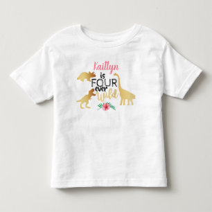 Camiseta De Bebé Cuatro Chicas Dinosaurio Salvajes por Siempre 4º C