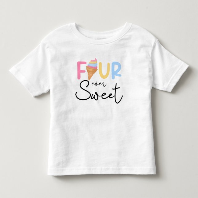 Camiseta De Bebé Cuatro es tan dulce helado verano 4º cumpleaños (Anverso)