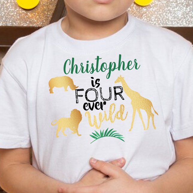Camiseta De Bebé Cuatro niños Safari de la Selva Salvaje en el 4º c (Subido por el creador)