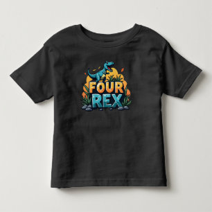 Camiseta De Bebé Cuatro Rex: ¡La manera Dino de celebrar las cuatro