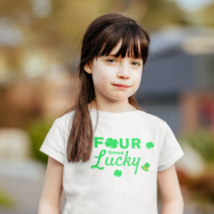 Camiseta De Bebé Cuatro veces afortunado cuarto cumpleaños