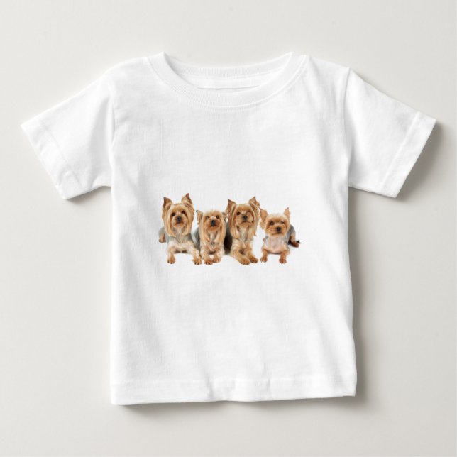 Camiseta De Bebé Cuatro yorkies (Anverso)