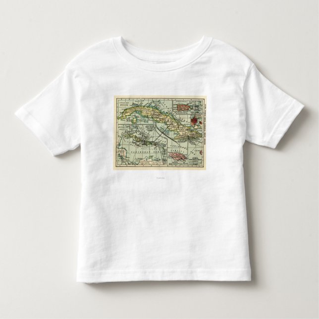 Camiseta De Bebé CubaPanoramic MapCuba (Anverso)