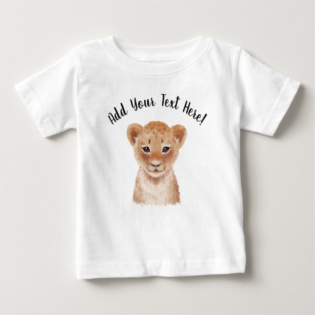 Camiseta De Bebé Cubo de leones lindo personalizado  (Anverso)