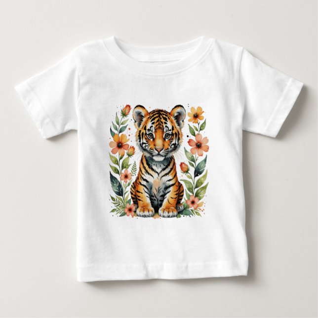 Camiseta De Bebé Cubo tigre (Anverso)