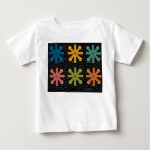 Camiseta De Bebé Cuello Starburst Moderno De Mediados Del Siglo