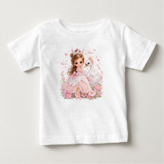 Camiseta De Bebé Cuento de hadas de la princesa cisne linda