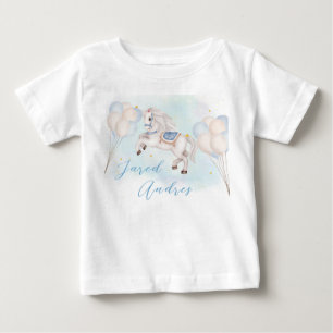 Camiseta De Bebé Cuento de hadas pony bebé Globo azul estrella Cump