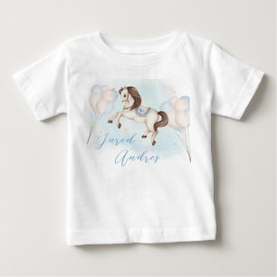 Camiseta De Bebé Cuento de hadas pony bebé Globo azul estrella Cump