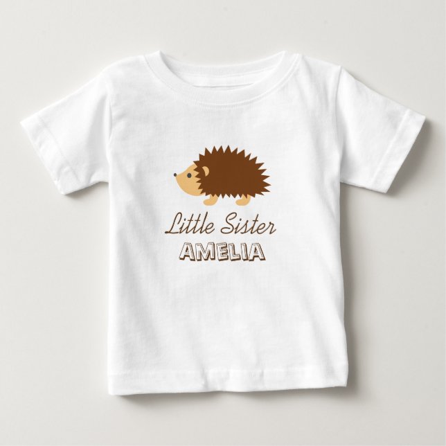 Camiseta De Bebé Cuerdo hedgehog, pequeña hermana, bebé traje de en (Anverso)