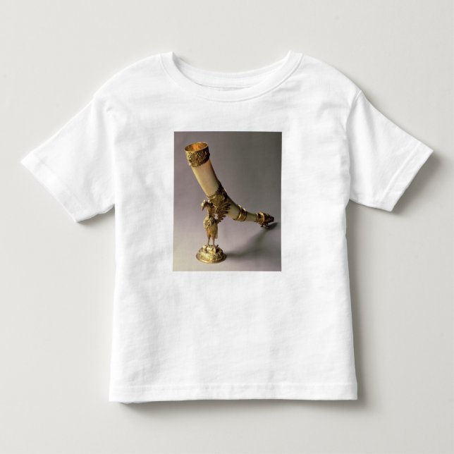 Camiseta De Bebé Cuerno de consumición de marfil del colmillo con (Anverso)