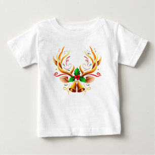 Camiseta De Bebé Cuerno de Reno Festivo Elegante Navidad Moderna