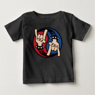 Camiseta De Bebé Cuernos de diablo de Rock and Roll Yin Yang