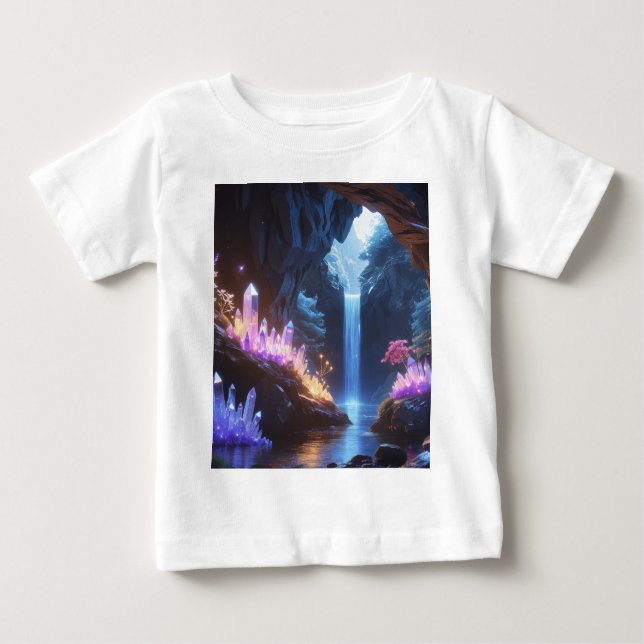 Camiseta De Bebé Cueva de cristal con cascada mágica (Anverso)
