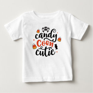 Camiseta De Bebé Cuidad de maíz de dulce de Halloween nombre bebé