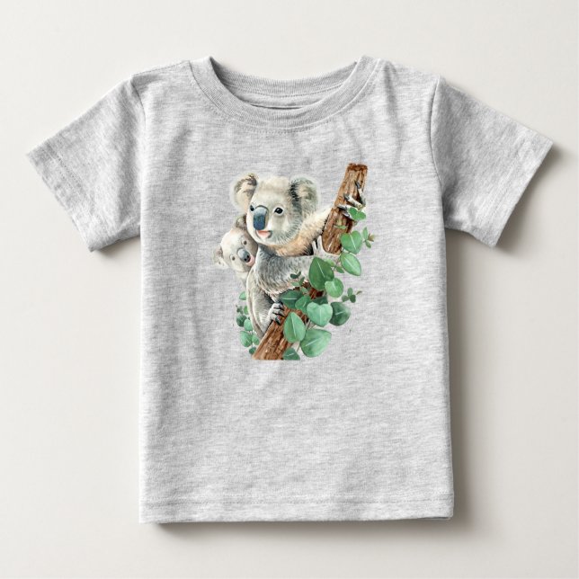 Camiseta De Bebé Cuidada acuarela australiana Koala Bear Baby (Anverso)