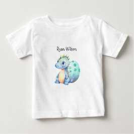 Camiseta De Bebé Cuidada acuarela bebé dinosaurio