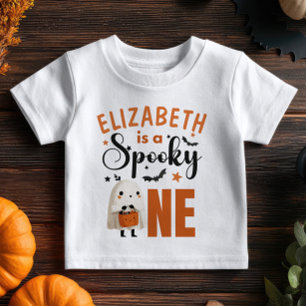 Camiseta De Bebé Cuidada acuarela Halloween Ghost Spooky un nombre
