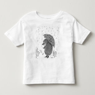 Camiseta De Bebé Cuidada acuarela Hedgehog Rainy Day Whimsical