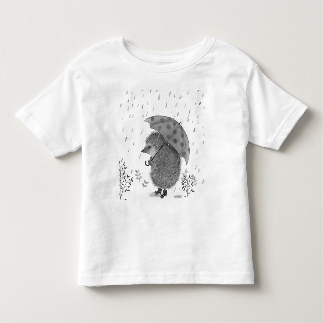 Camiseta De Bebé Cuidada acuarela Hedgehog Rainy Day Whimsical (Anverso)