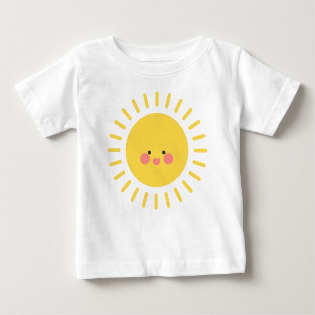 Camiseta De Bebé Cuidada cara feliz sol verano (Anverso)