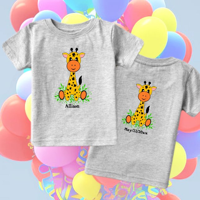 Camiseta De Bebé Cuidada jirafa de bebé graciosa para los niños (Subido por el creador)