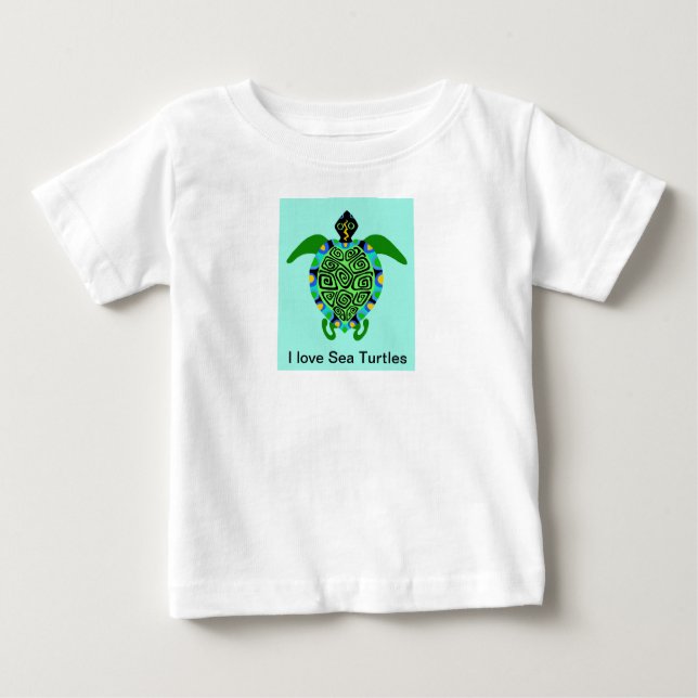 Camiseta De Bebé Cuidada me encantan las TORTUGAS de mar - Gráficos (Anverso)
