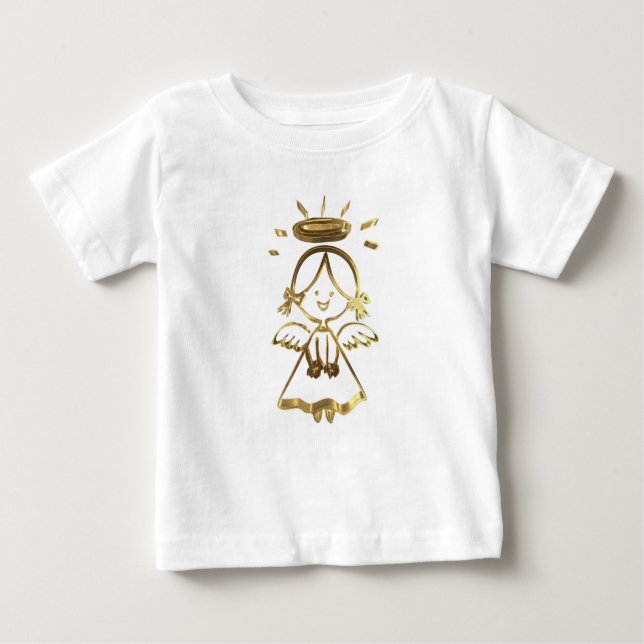 Camiseta De Bebé Cuidada Niña Bebé Angel Halo Gold Look (Anverso)