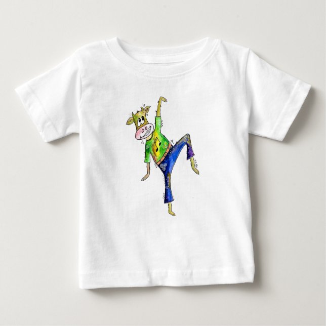 Camiseta De Bebé Cuidada y caprichosa vaca bailarina (Anverso)