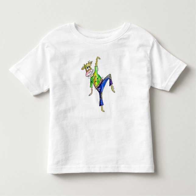 Camiseta De Bebé Cuidada y caprichosa vaca bailarina (Anverso)