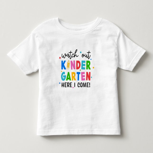 Camiseta De Bebé Cuidado con el jardín de infancia aquí vengo lindo (Anverso)