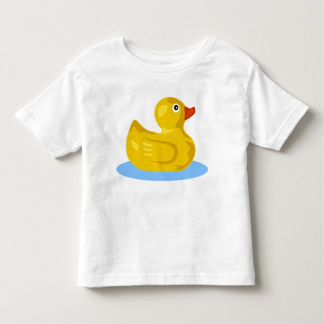 Camiseta De Bebé Cuidado Personalizado Amarillo de goma Duck Nataci (Anverso)