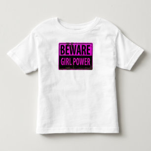 Camiseta De Bebé CUIDADO Poder de Chicas - Señal de Peligro Metal R