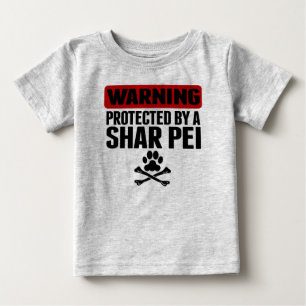 Camiseta De Bebé Cuidado protegido por un Shar Pei