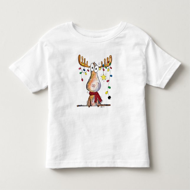 Camiseta De Bebé Cuidados Navidades caprichosos Moose (Anverso)