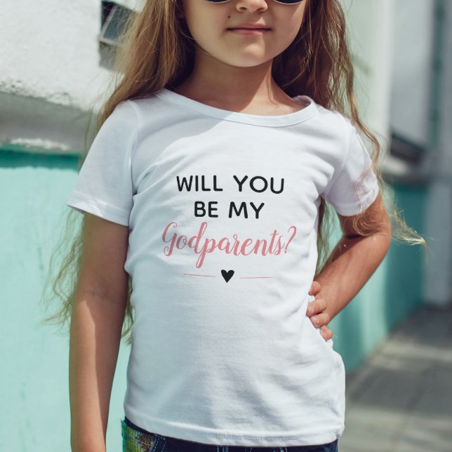 Camiseta De Bebé Cuidadosa chica rosada serás mi padrino (Subido por el creador)