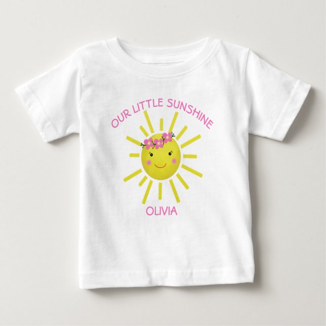 Camiseta De Bebé Cuidar nuestro pequeño cumpleaños de sol (Anverso)