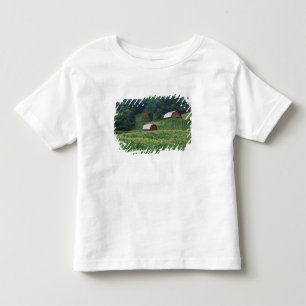 Camiseta De Bebé Cultivo de tabaco y par de graneros de tabaco rojo
