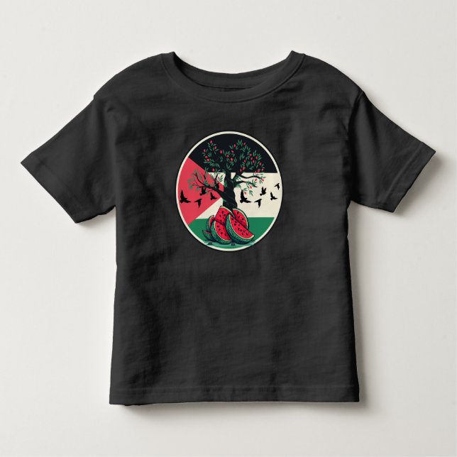 Camiseta De Bebé cultura palestina árbol de oliva de la sandía pale (Anverso)