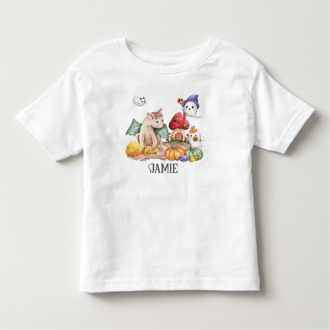 Camiseta De Bebé Cumpkin calabaza Halloween Fantasía Dinosaurio (Anverso)
