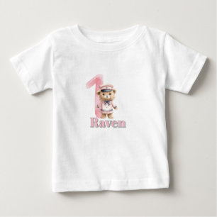 Camiseta De Bebé ¡Cumple 1 año Oso Marinero!