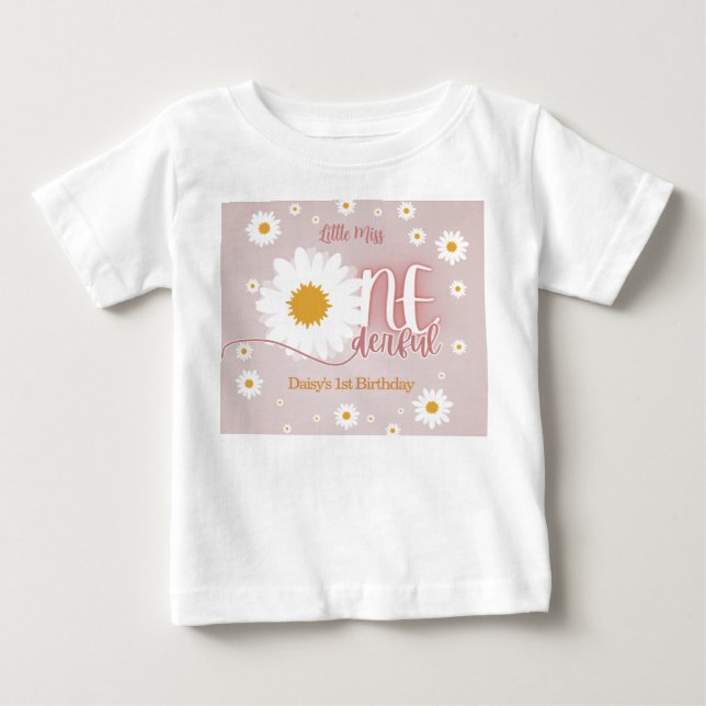 Camiseta De Bebé Cumpleaños 1º de Little Miss Onederful (Anverso)