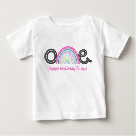 Camiseta De Bebé Cumpleaños 1º de Rad Rainbow Girl Dulce UNO