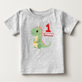 Camiseta De Bebé Cumpleaños 1 de Dino hoy