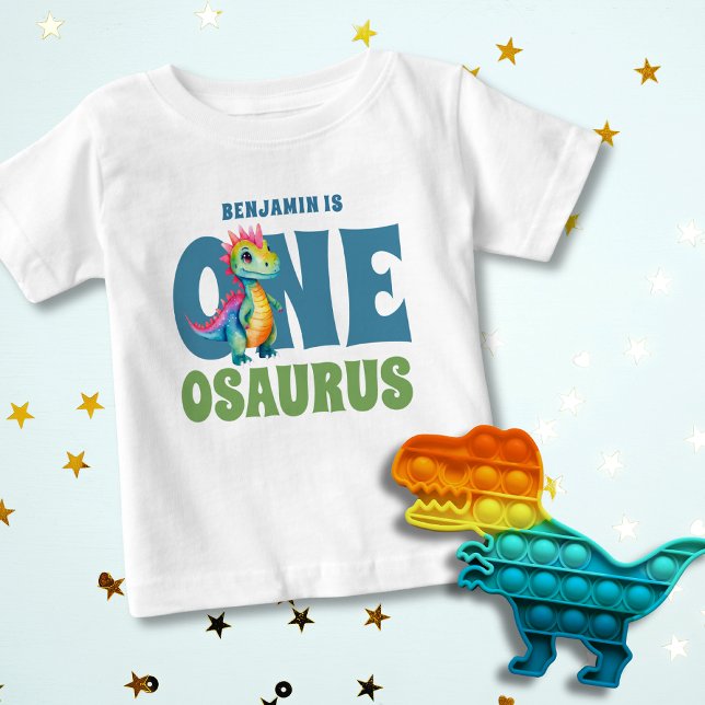 Camiseta De Bebé Cumpleaños 1 de Dinosaurio Lindo Nombre Personaliz (Subido por el creador)
