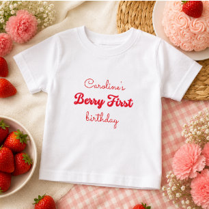 Camiseta De Bebé Cumpleaños 1 de Fresa Dulce de Mora