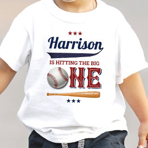 Camiseta De Bebé Cumpleaños 1 de Niño de Béisbol