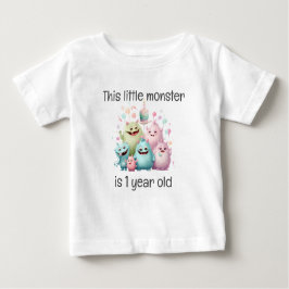 Camiseta De Bebé Cumpleaños 1 de pequeño monstruo